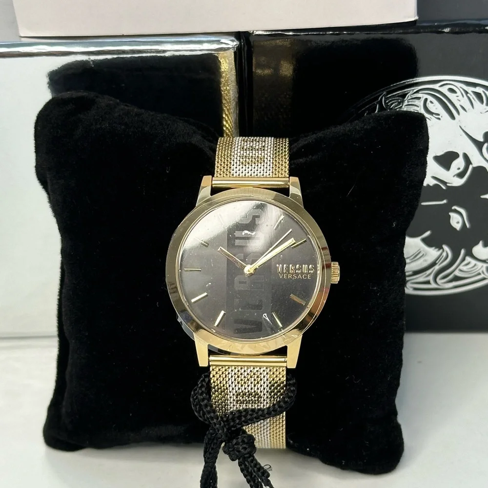 Authentic Versus Versace Barbes 38Mm Ip Yellow Gold Stainless Steel Watch
